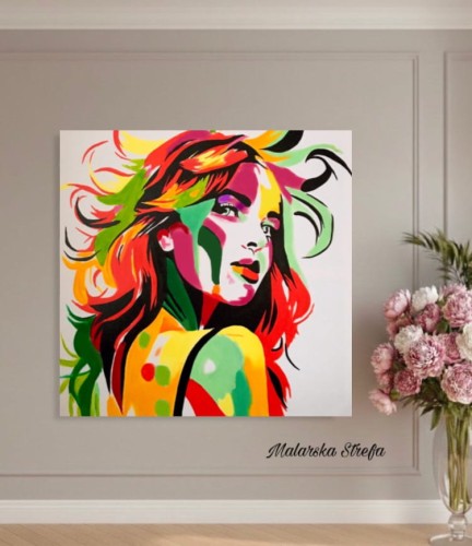 kolorowy obraz - portret - malarska strefa  - twarz kobiety - portret kobiety - kolorowy portret - obraz na prezent - portret na prezent - obraz na ścianę - wizualizacja - obraz do sypialni - obraz do salonu - obraz do pokoju - nowoczesny obraz.jpeg