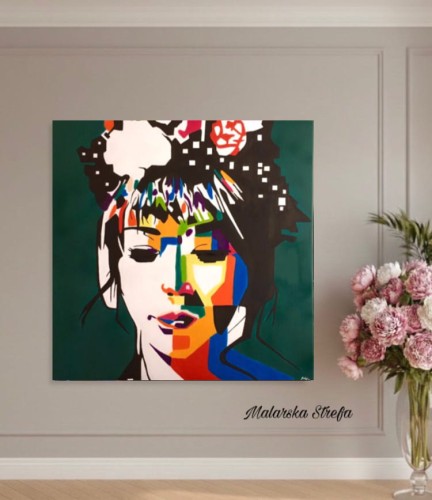 kolorowy obraz - portret - malarska strefa  - twarz kobiety - portret kobiety - kolorowy portret - obraz na prezent - portret na prezent - obraz na ścianę - wizualizacja - obraz do sypialni - obraz do salonu - obraz do pokoju - nowoczesny obraz.jpeg