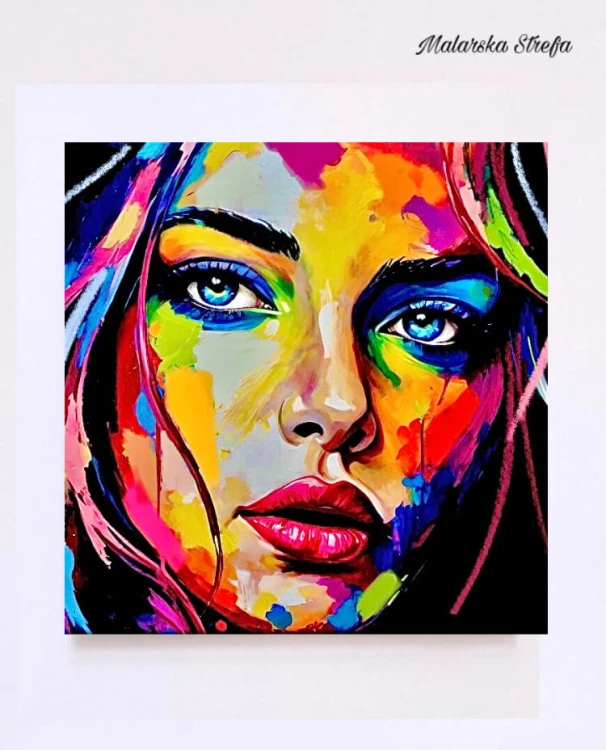 kolorowy obraz - portret - malarska strefa  - twarz kobiety - portret kobiety - kolorowy portret - obraz na prezent - portret na prezent - obraz na ścianę - wizualizacja - obraz do sypialni - obraz do salonu - obraz do pokoju - nowoczesny obraz.jpeg