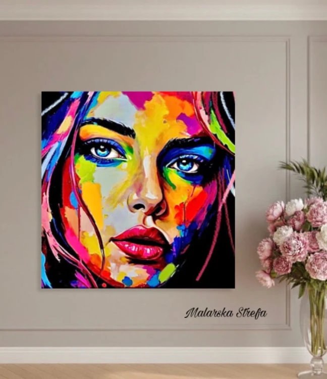 kolorowy obraz - portret - malarska strefa  - twarz kobiety - portret kobiety - kolorowy portret - obraz na prezent - portret na prezent - obraz na ścianę - wizualizacja - obraz do sypialni - obraz do salonu - obraz do pokoju - nowoczesny obraz.jpeg